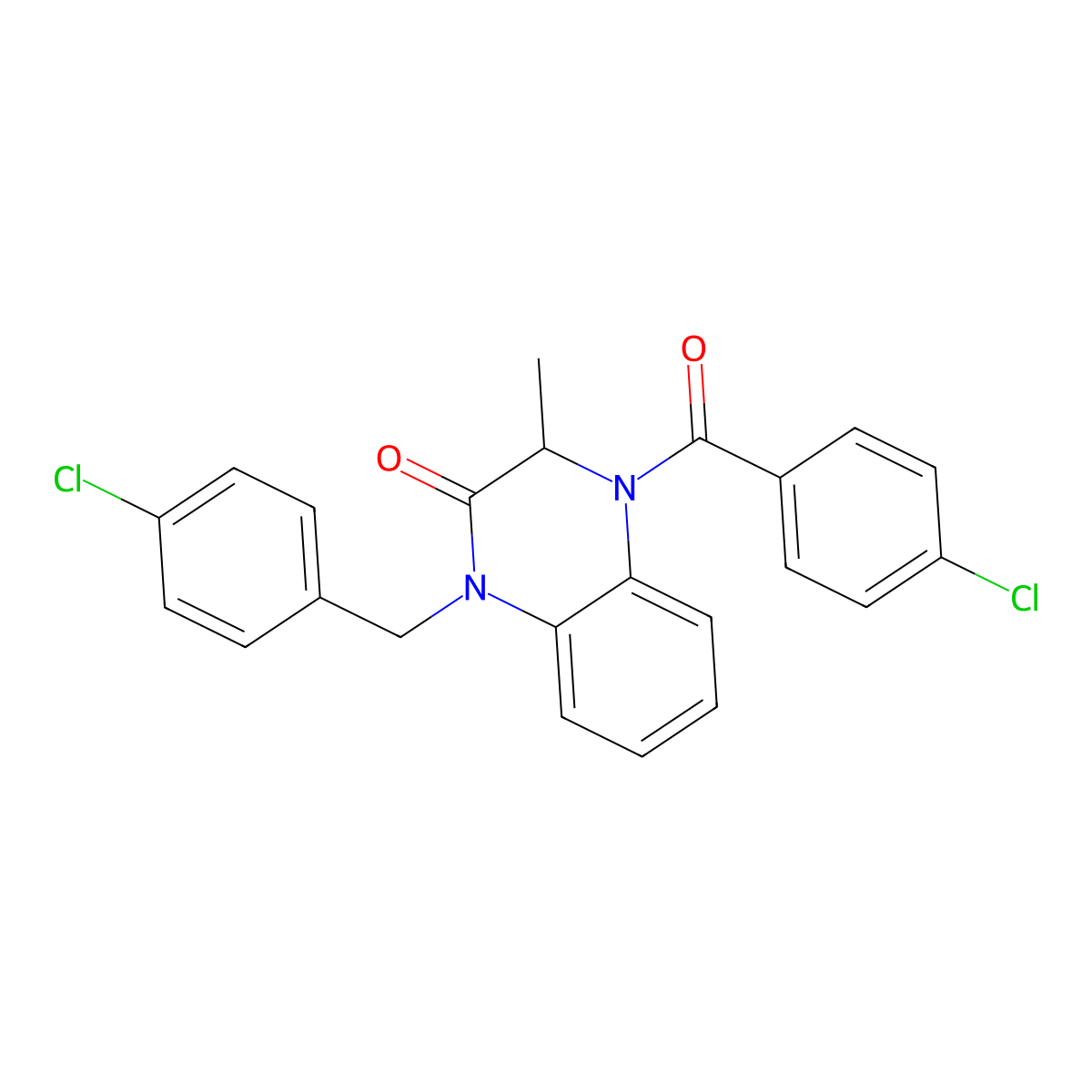 4-(4-chlorobenzoyl)-1-[(4-chlorophenyl)methyl]-3-methyl-3H-quinoxalin-2-one molecular structure, CAS 317822-27-8