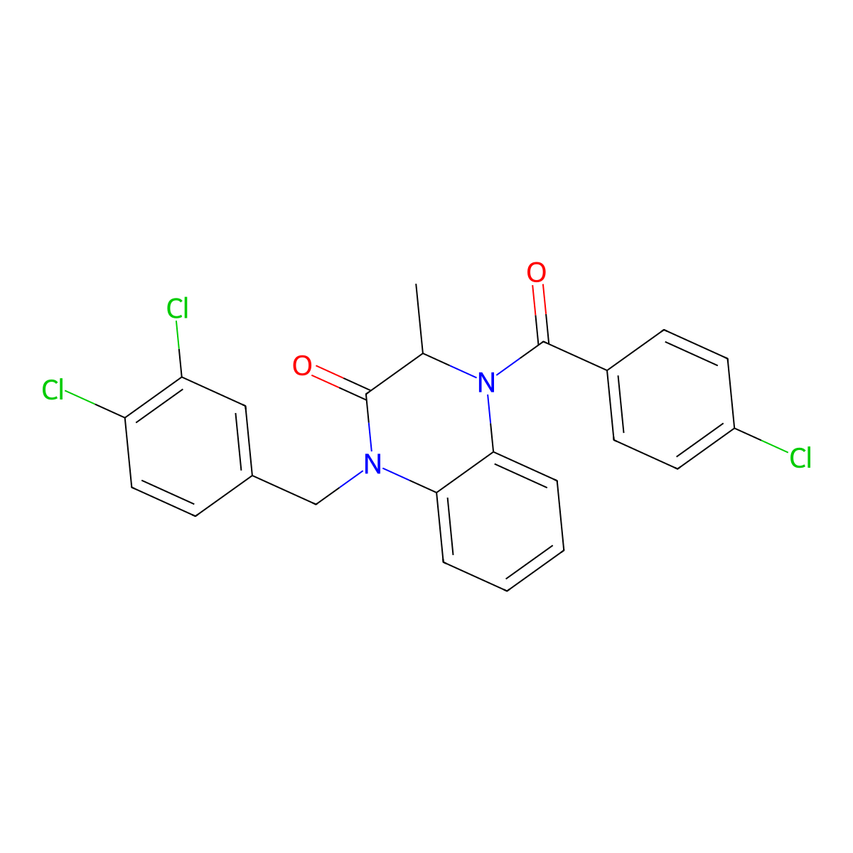 4-(4-chlorobenzoyl)-1-[(3,4-dichlorophenyl)methyl]-3-methyl-3H-quinoxalin-2-one molecular structure, CAS 317822-29-0