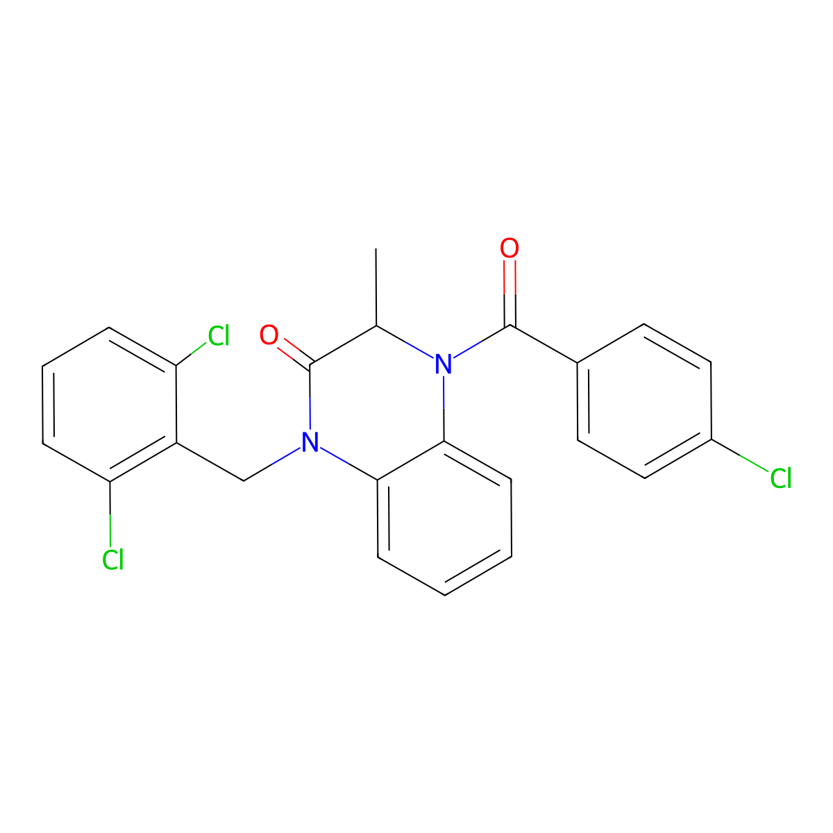 4-(4-chlorobenzoyl)-1-[(2,6-dichlorophenyl)methyl]-3-methyl-3H-quinoxalin-2-one molecular structure, CAS 317822-30-3