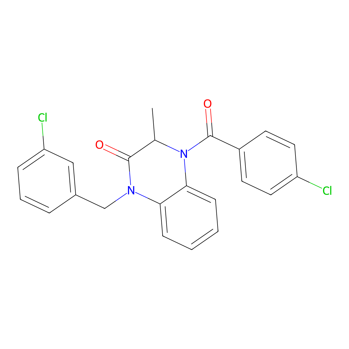 4-(4-chlorobenzoyl)-1-[(3-chlorophenyl)methyl]-3-methyl-3H-quinoxalin-2-one molecular structure, CAS 317822-32-5