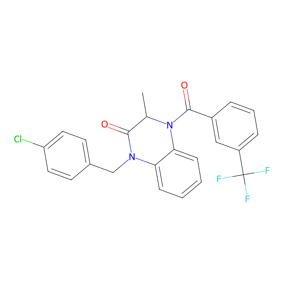 1-[(4-chlorophenyl)methyl]-3-methyl-4-[3-(trifluoromethyl)benzoyl]-3H-quinoxalin-2-one molecular structure, CAS 317822-34-7