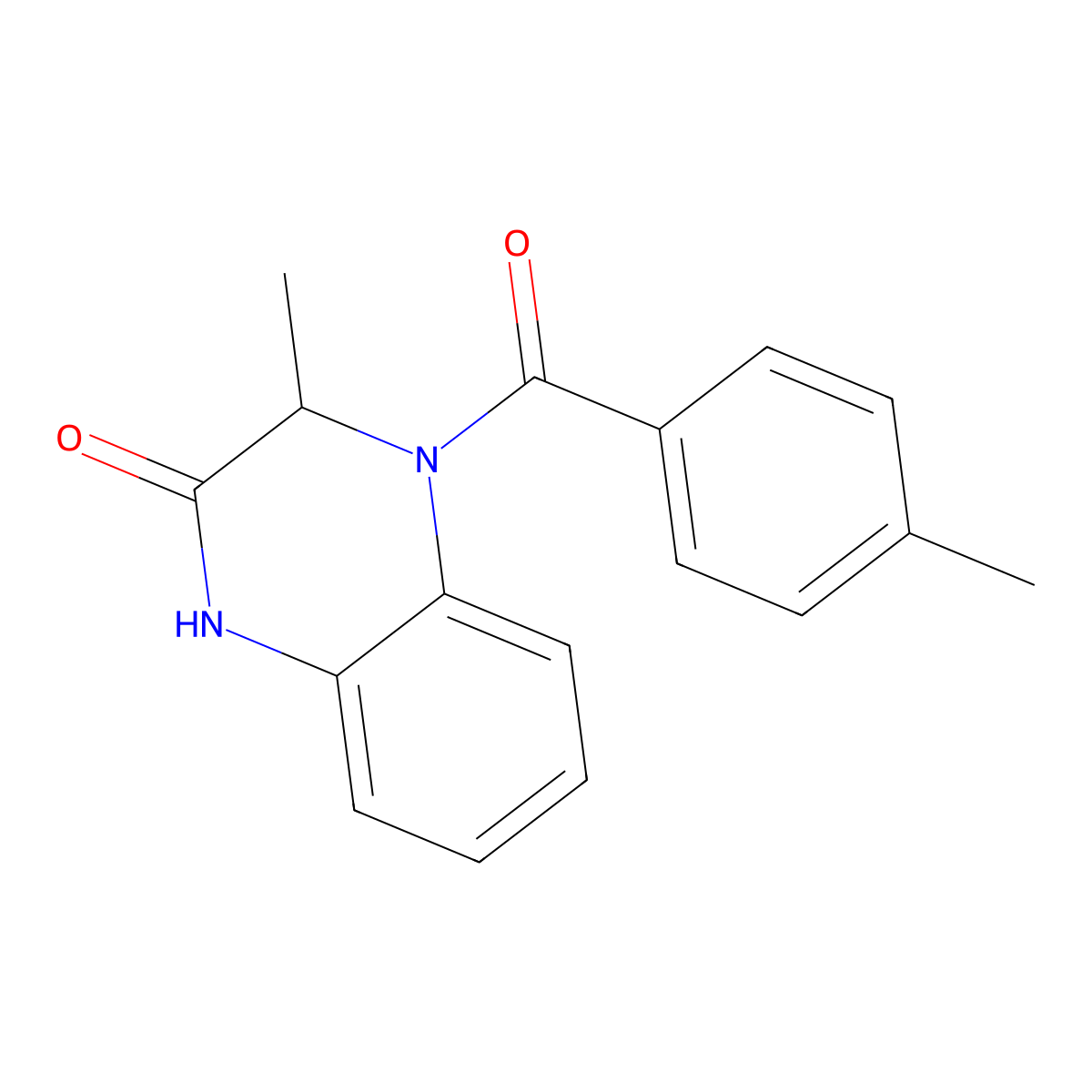 3-methyl-4-(4-methylbenzoyl)-3,4-dihydro-2(1H)-quinoxalinone molecular structure, CAS 317822-36-9