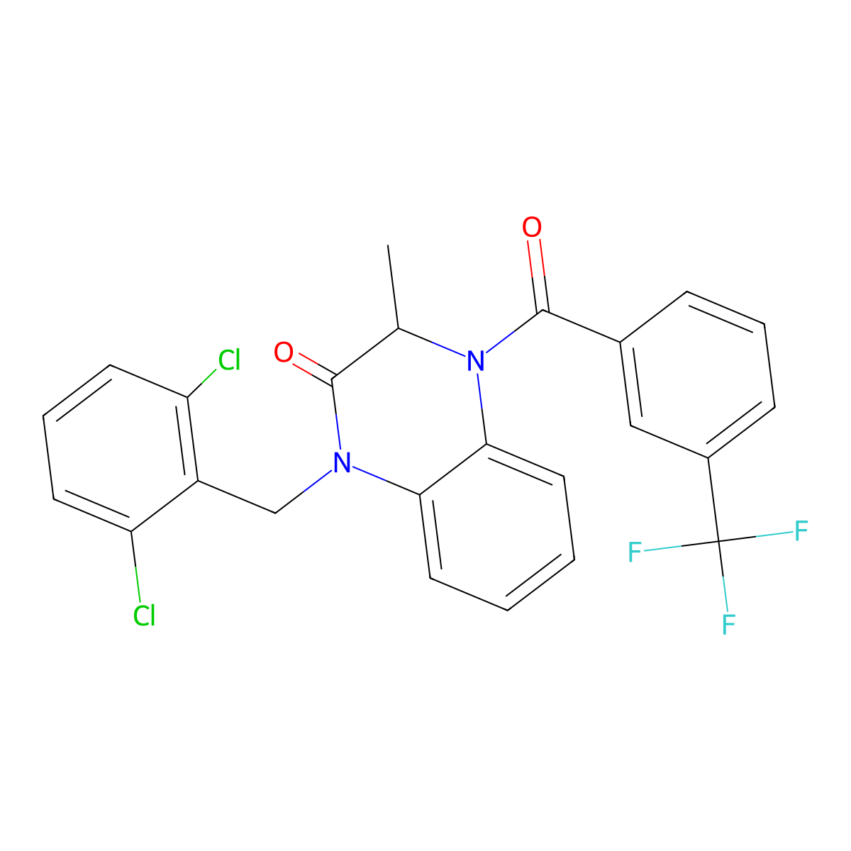 1-[(2,6-dichlorophenyl)methyl]-3-methyl-4-[3-(trifluoromethyl)benzoyl]-3H-quinoxalin-2-one molecular structure, CAS 317822-37-0