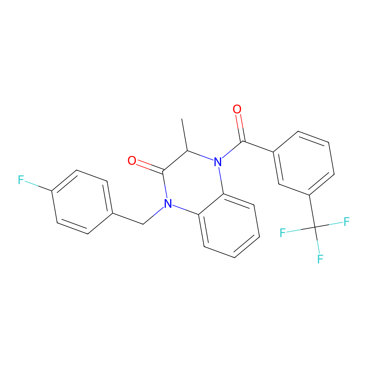 1-(4-fluorobenzyl)-3-methyl-4-[3-(trifluoromethyl)benzoyl]-3,4-dihydro-2(1H)-quinoxalinone molecular structure, CAS 317822-38-1