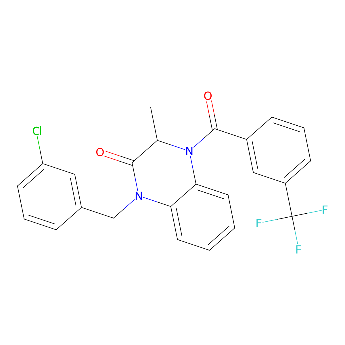 1-[(3-chlorophenyl)methyl]-3-methyl-4-[3-(trifluoromethyl)benzoyl]-3H-quinoxalin-2-one molecular structure, CAS 317822-39-2