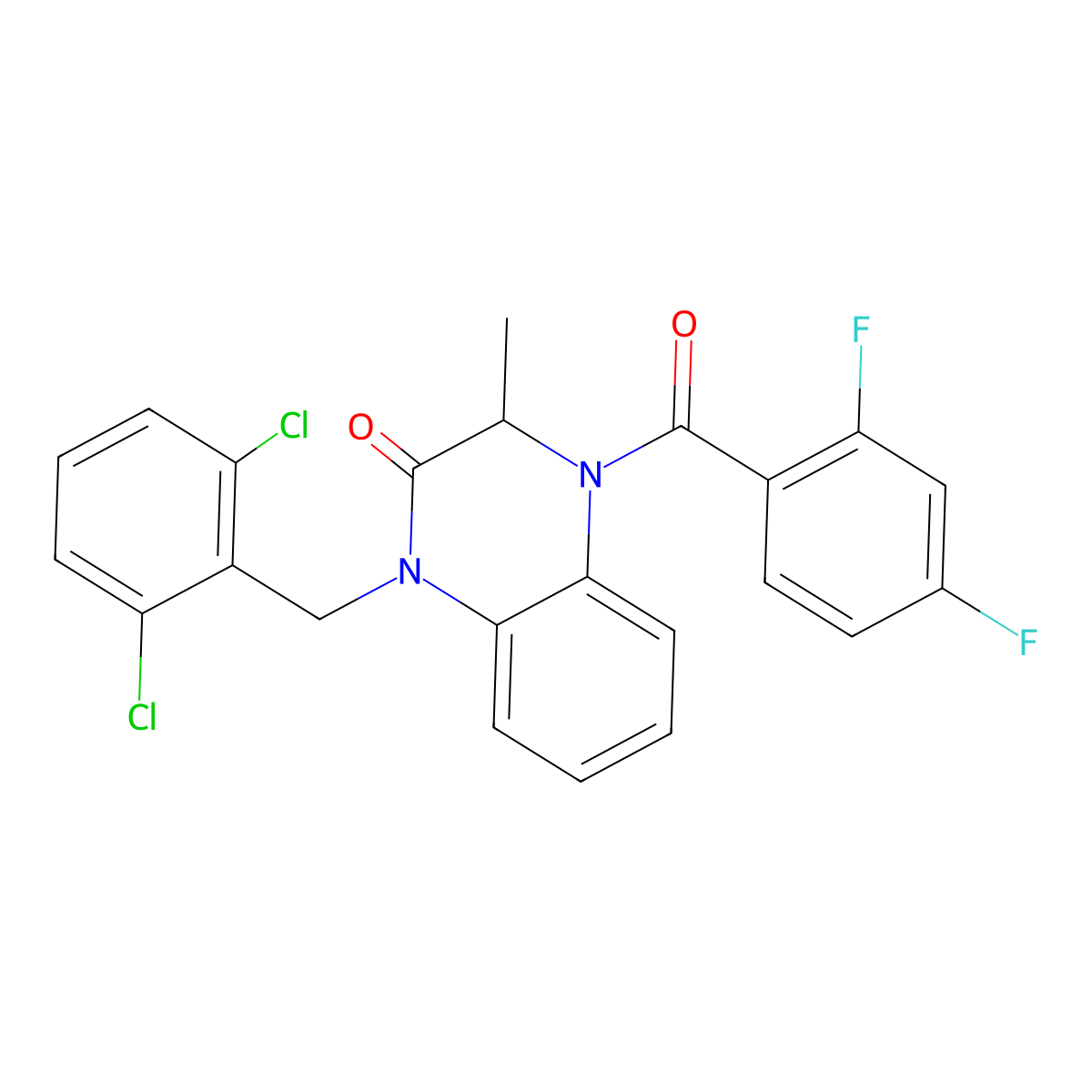 1-[(2,6-dichlorophenyl)methyl]-4-(2,4-difluorobenzoyl)-3-methyl-3H-quinoxalin-2-one molecular structure, CAS 317822-44-9