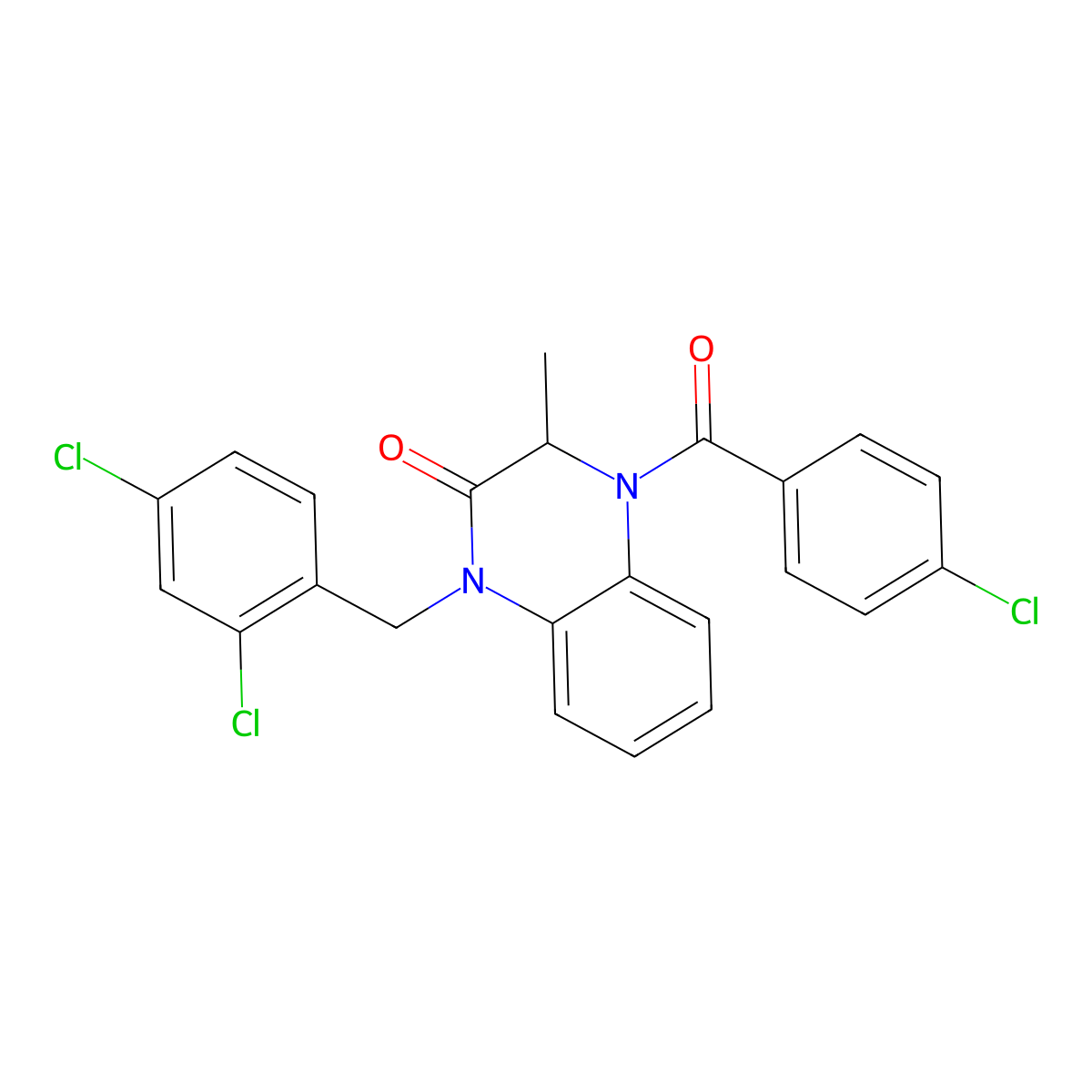 4-(4-chlorobenzoyl)-1-[(2,4-dichlorophenyl)methyl]-3-methyl-3H-quinoxalin-2-one molecular structure, CAS 317822-45-0