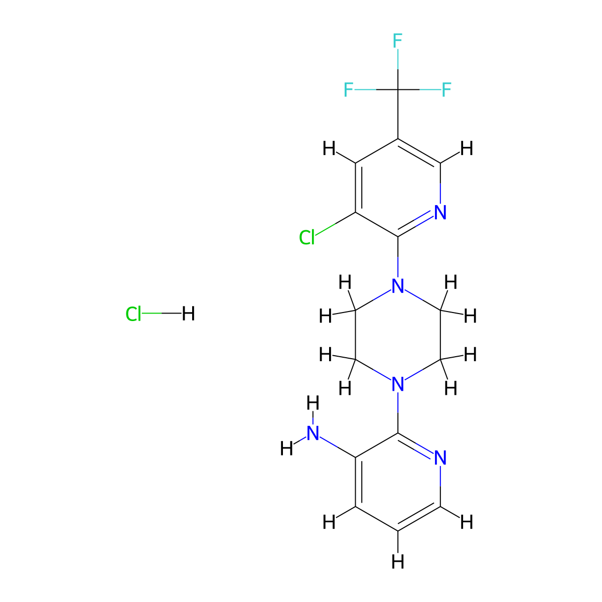 2-(4-(3-Chloro-5-(trifluoromethyl)pyridin-2-yl)piperazin-1-yl)pyridin-3-amine hydrochloride molecular structure, CAS 317822-49-4