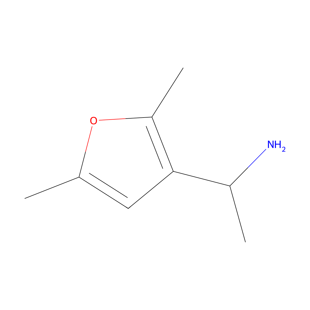 1-(2,5-Dimethylfuran-3-yl)ethan-1-amine molecular structure, CAS 317830-20-9