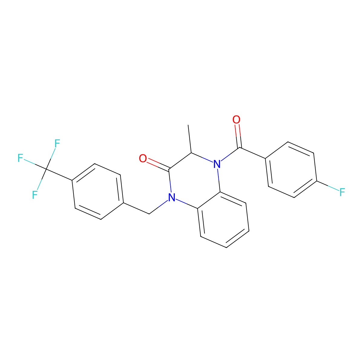 4-(4-fluorobenzoyl)-3-methyl-1-[[4-(trifluoromethyl)phenyl]methyl]-3H-quinoxalin-2-one molecular structure, CAS 317833-41-3