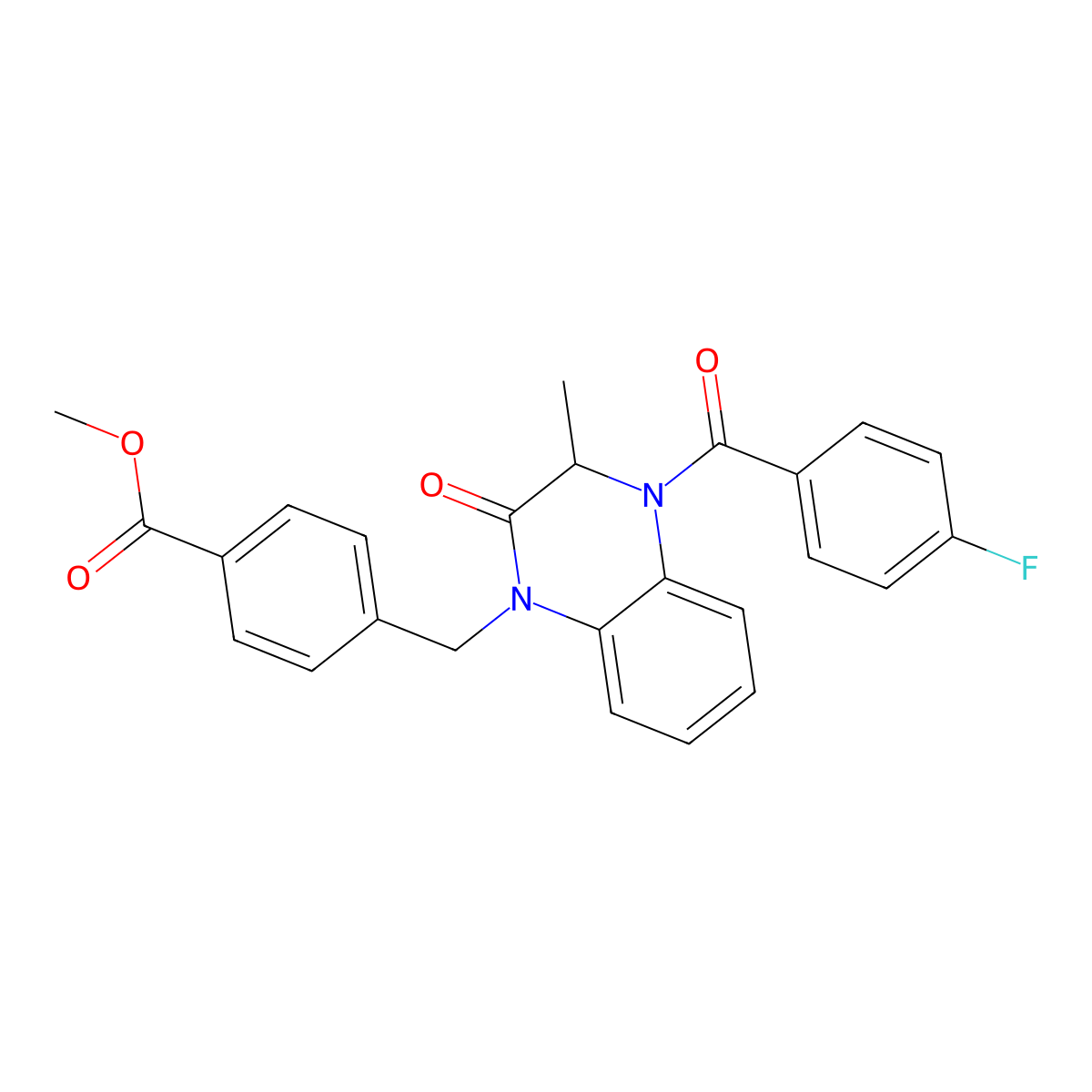 Methyl 4-[[4-(4-fluorobenzoyl)-3-methyl-2-oxo-3H-quinoxalin-1-yl]methyl]benzoate molecular structure, CAS 317833-42-4