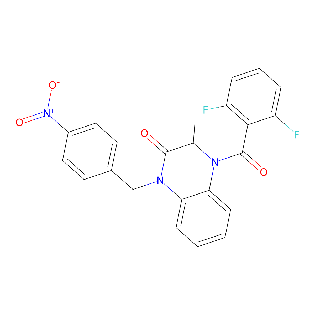 4-(2,6-difluorobenzoyl)-3-methyl-1-[(4-nitrophenyl)methyl]-3H-quinoxalin-2-one molecular structure, CAS 317833-45-7