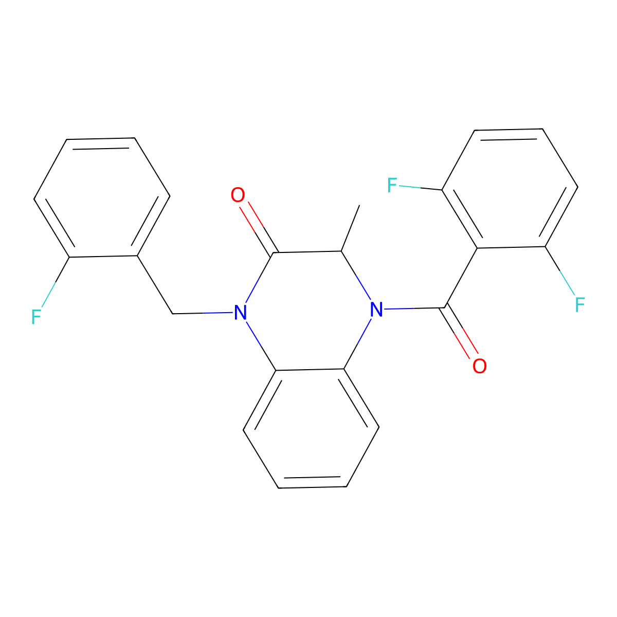 4-(2,6-difluorobenzoyl)-1-(2-fluorobenzyl)-3-methyl-3,4-dihydro-2(1H)-quinoxalinone molecular structure, CAS 317833-46-8