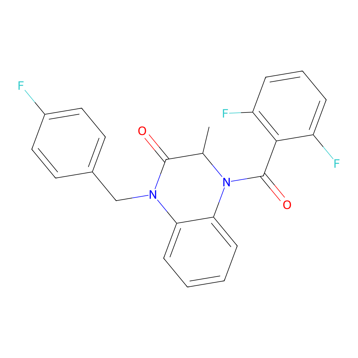 4-(2,6-difluorobenzoyl)-1-(4-fluorobenzyl)-3-methyl-3,4-dihydro-2(1H)-quinoxalinone molecular structure, CAS 317833-47-9
