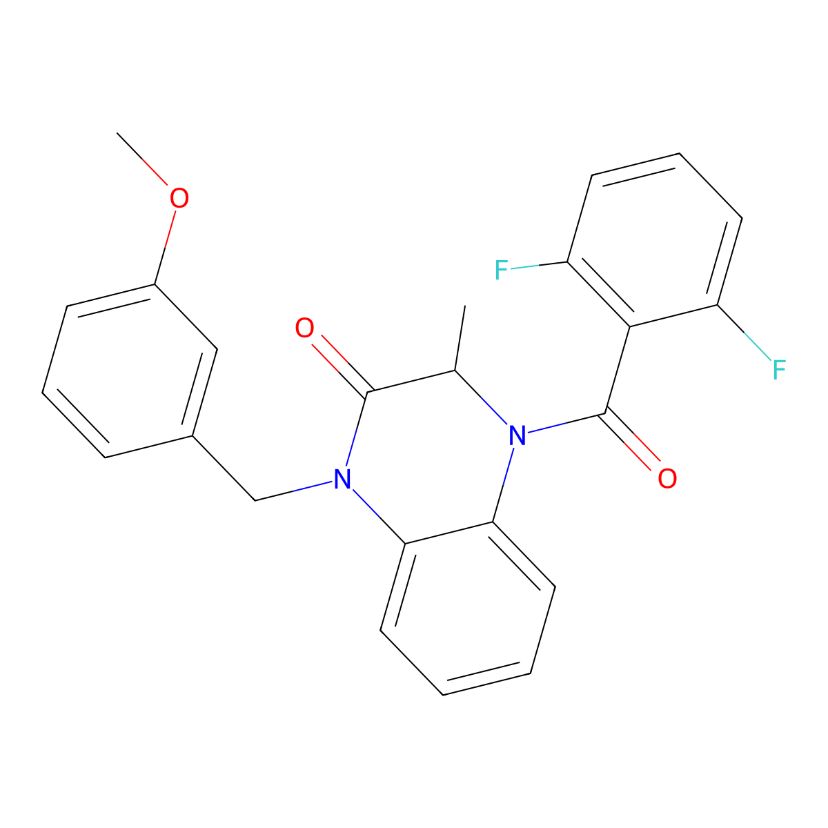 4-(2,6-difluorobenzoyl)-1-(3-methoxybenzyl)-3-methyl-3,4-dihydro-2(1H)-quinoxalinone molecular structure, CAS 317833-52-6