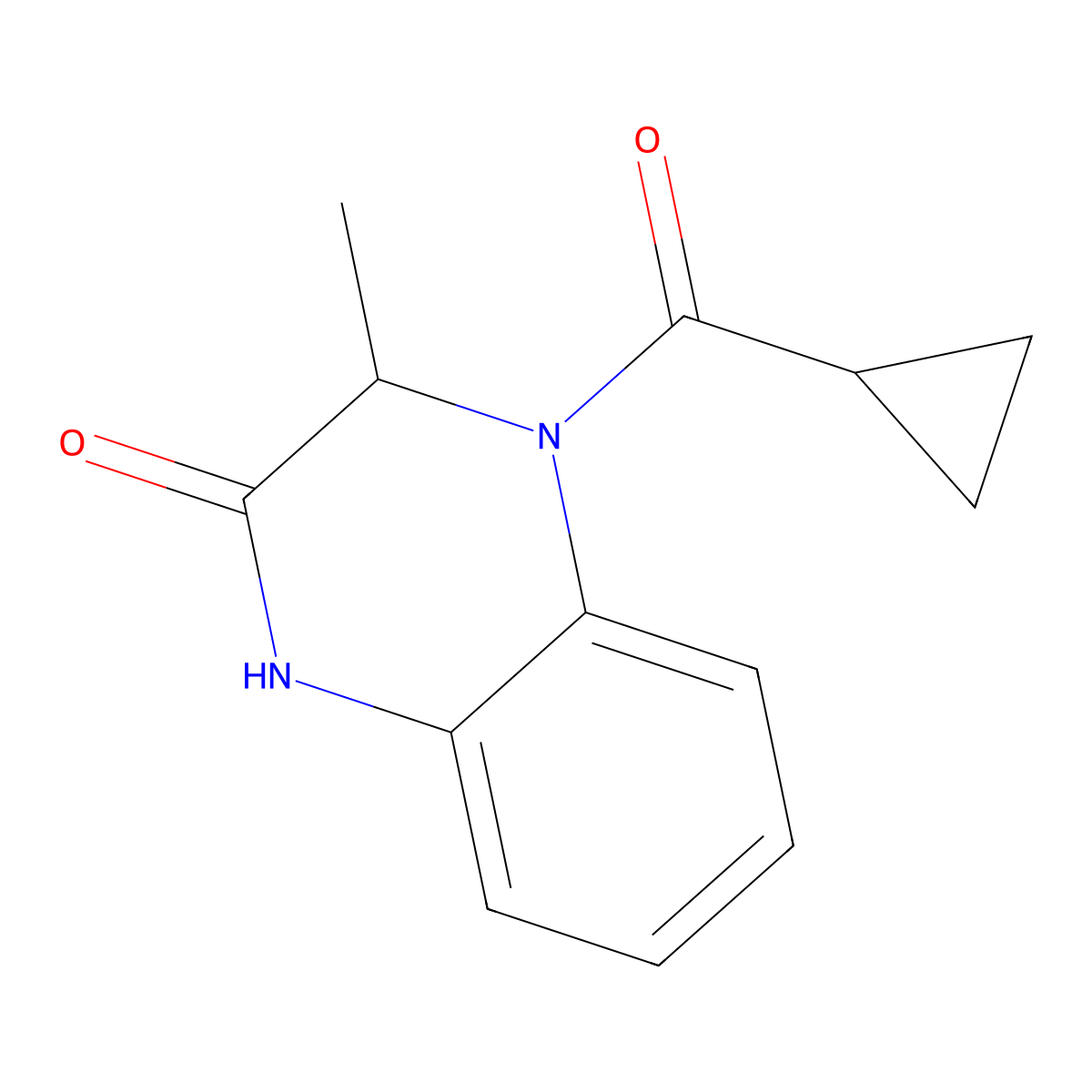 4-(cyclopropylcarbonyl)-3-methyl-3,4-dihydro-2(1H)-quinoxalinone molecular structure, CAS 317833-53-7