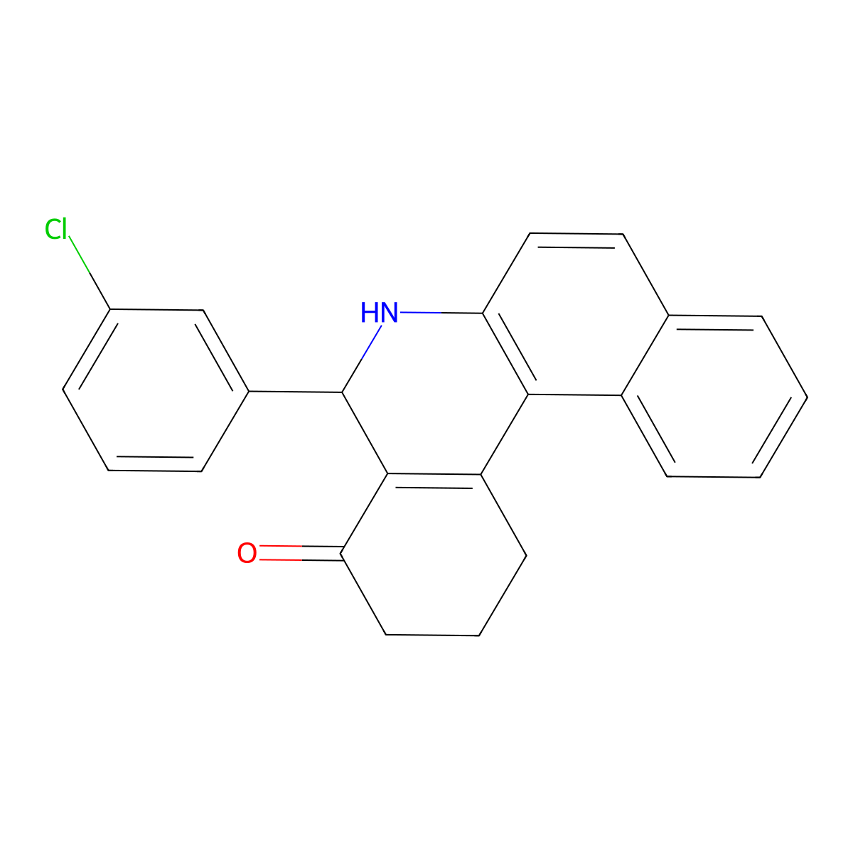 5-(3-chlorophenyl)-2,3,5,6-tetrahydrobenzo[a]phenanthridin-4(1H)-one molecular structure, CAS 317840-72-5