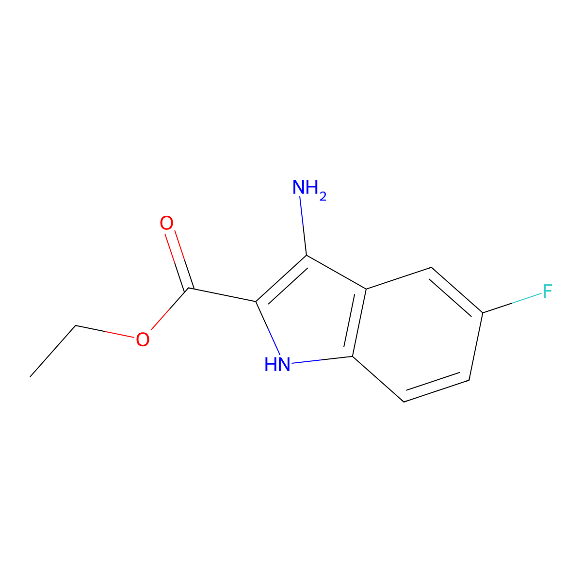 ethyl 3-amino-5-fluoro-1H-indole-2-carboxylate molecular structure, CAS 317840-95-2