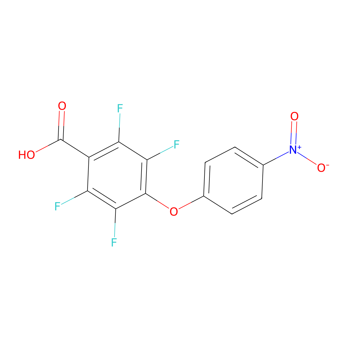2,3,5,6-tetrafluoro-4-(4-nitrophenoxy)benzoic Acid molecular structure, CAS 317841-16-0