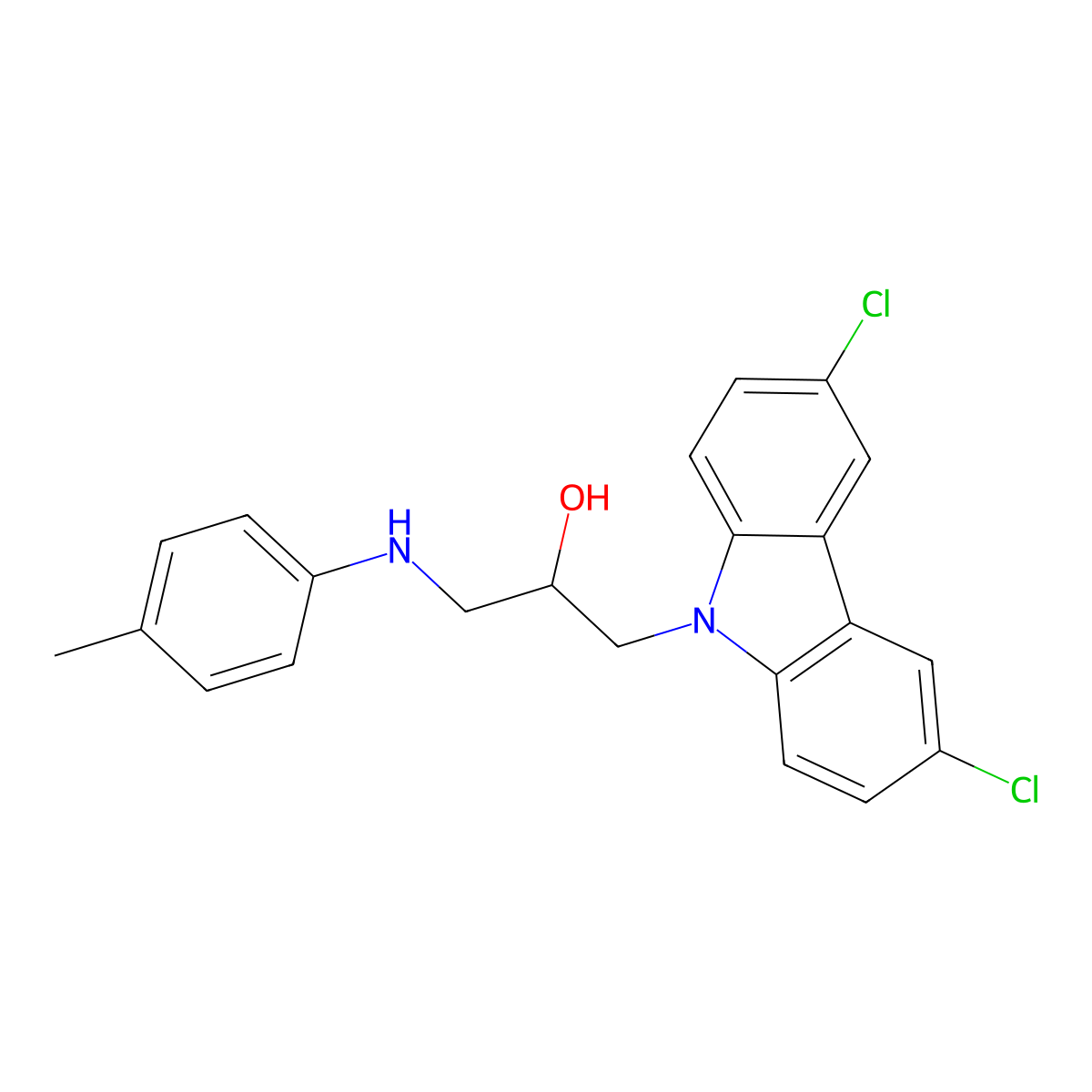 1-(3,6-Dichloro-carbazol-9-yl)-3-p-tolylamino-propan-2-ol molecular structure, CAS 317842-35-6