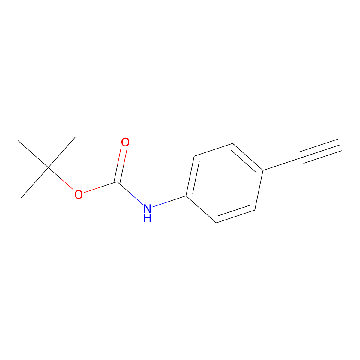 tert-butyl N-(4-ethynylphenyl)carbamate molecular structure, CAS 317842-48-1