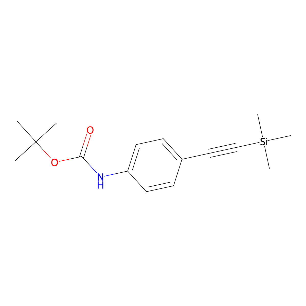 tert-butyl N-{4-[2-(trimethylsilyl)ethynyl]phenyl}carbamate molecular structure, CAS 317842-68-5