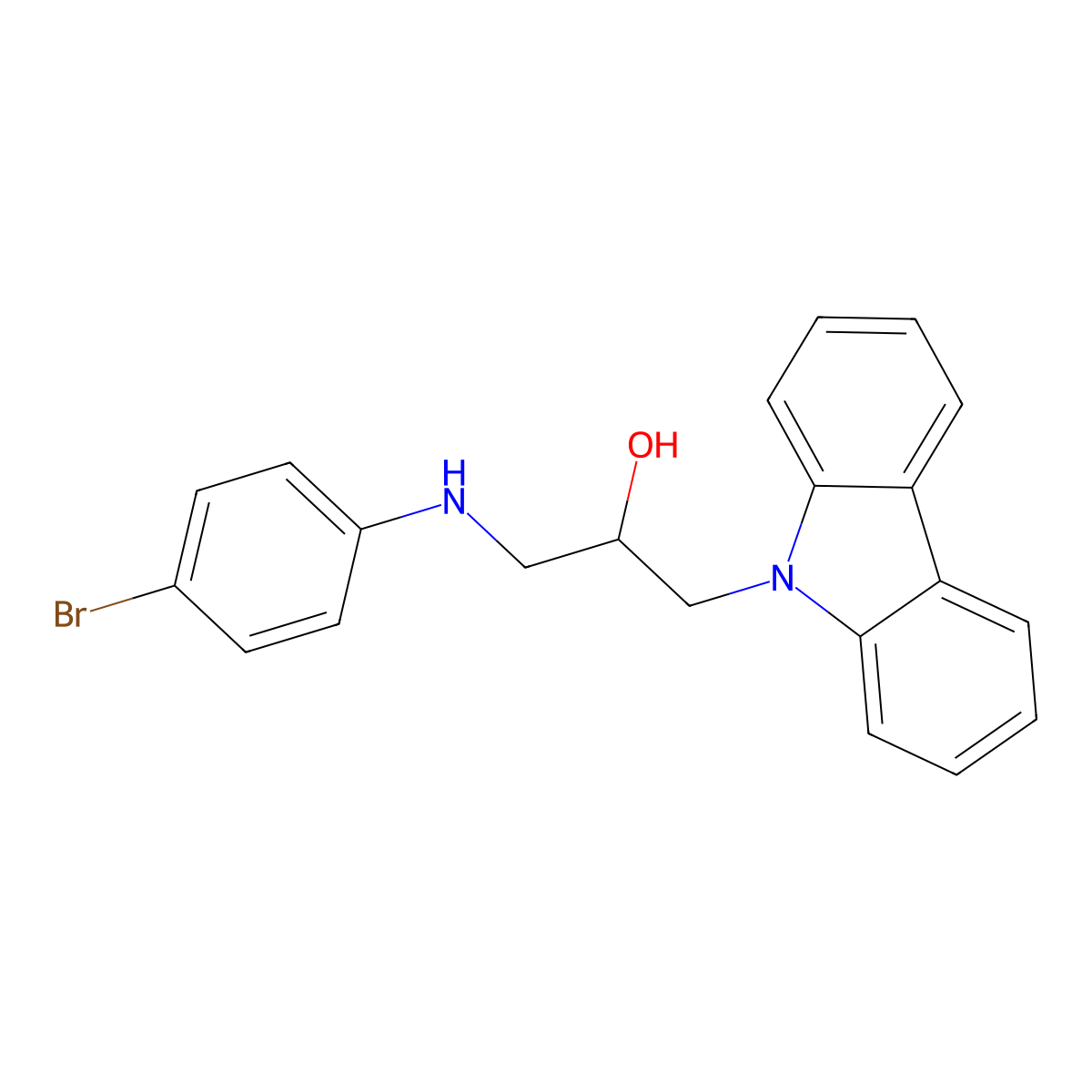 1-((4-bromophenyl)amino)-3-(9H-carbazol-9-yl)propan-2-ol molecular structure, CAS 317843-26-8