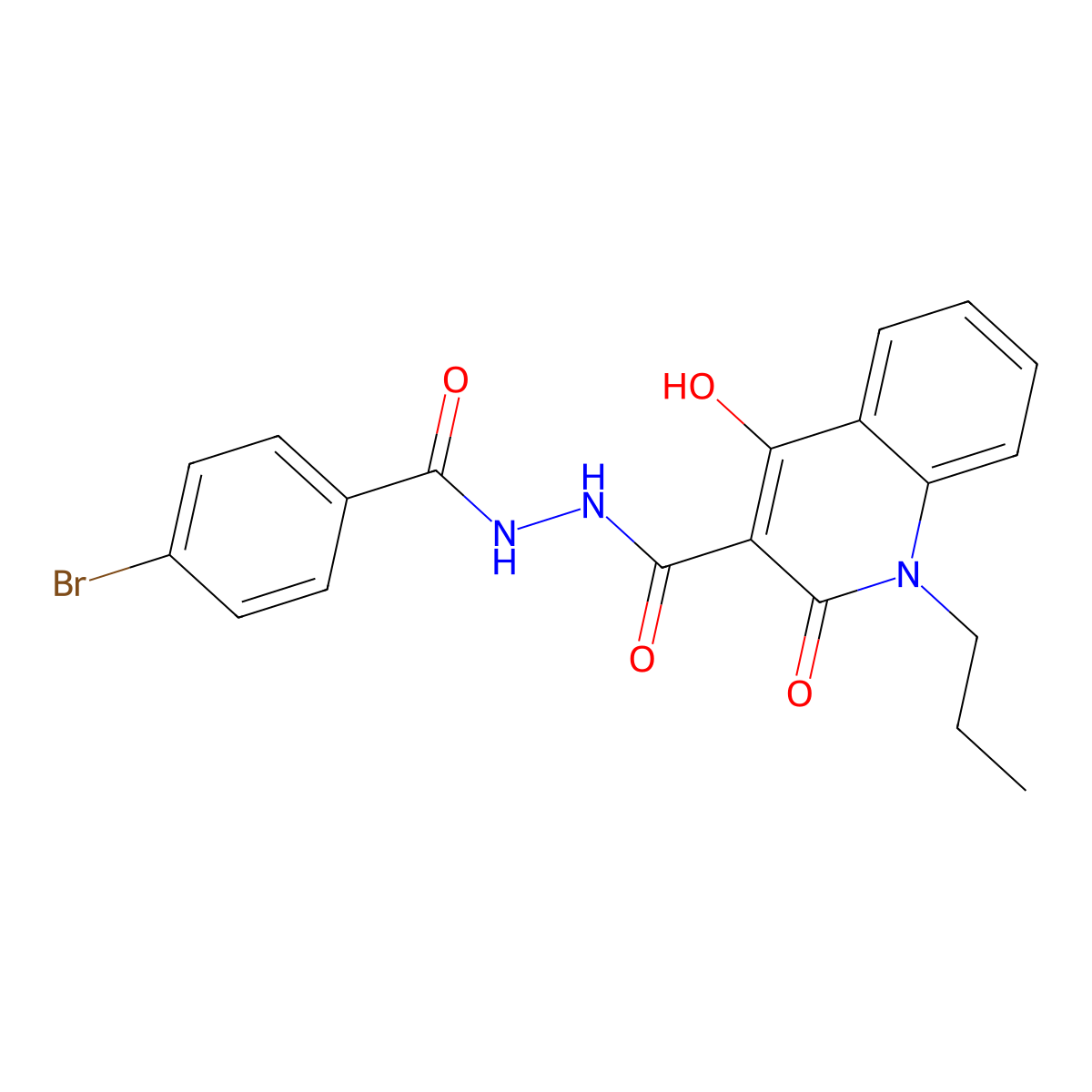 N'-(4-bromobenzoyl)-4-hydroxy-2-oxo-1-propyl-1,2-dihydro-3-quinolinecarbohydrazide molecular structure, CAS 317843-71-3