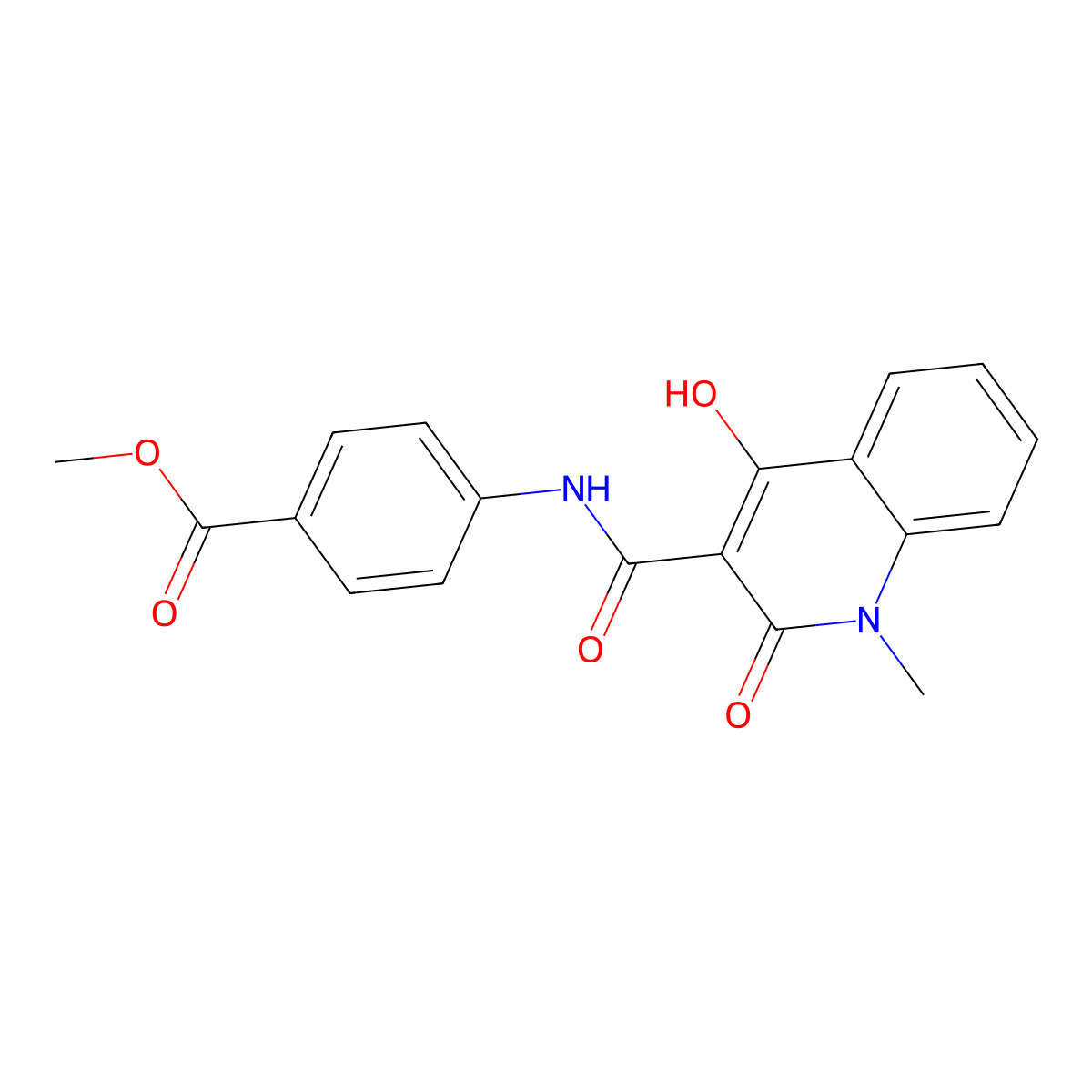 Methyl 4-{[(4-hydroxy-1-methyl-2-oxo-1,2-dihydroquinolin-3-yl)carbonyl]amino}benzoate molecular structure, CAS 317843-89-3