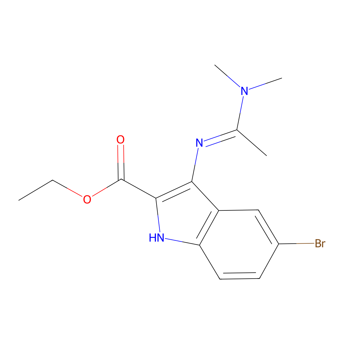 ethyl 5-bromo-3-[1-(dimethylamino)ethylideneamino]-1H-indole-2-carboxylate molecular structure, CAS 317844-10-3