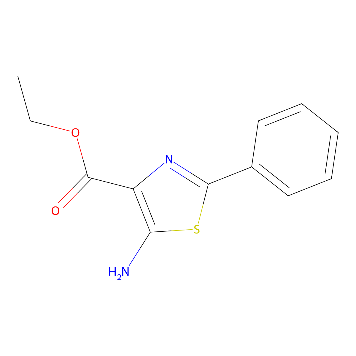 Ethyl 5-amino-2-phenylthiazole-4-carboxylate molecular structure, CAS 31785-06-5