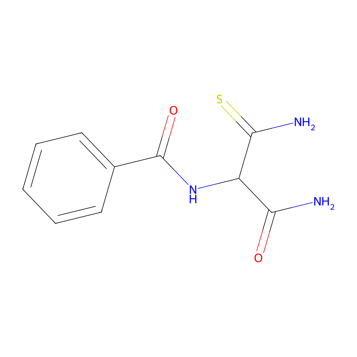 N-[2-amino-1-(aminocarbonothioyl)-2-oxoethyl]benzamide molecular structure, CAS 31785-09-8