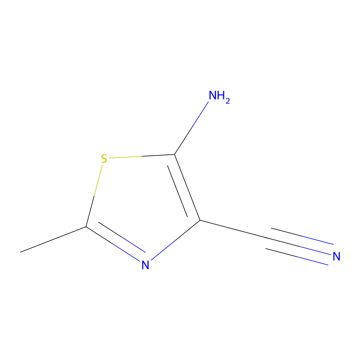 5-Amino-2-methylthiazole-4-carbonitrile molecular structure, CAS 31785-16-7