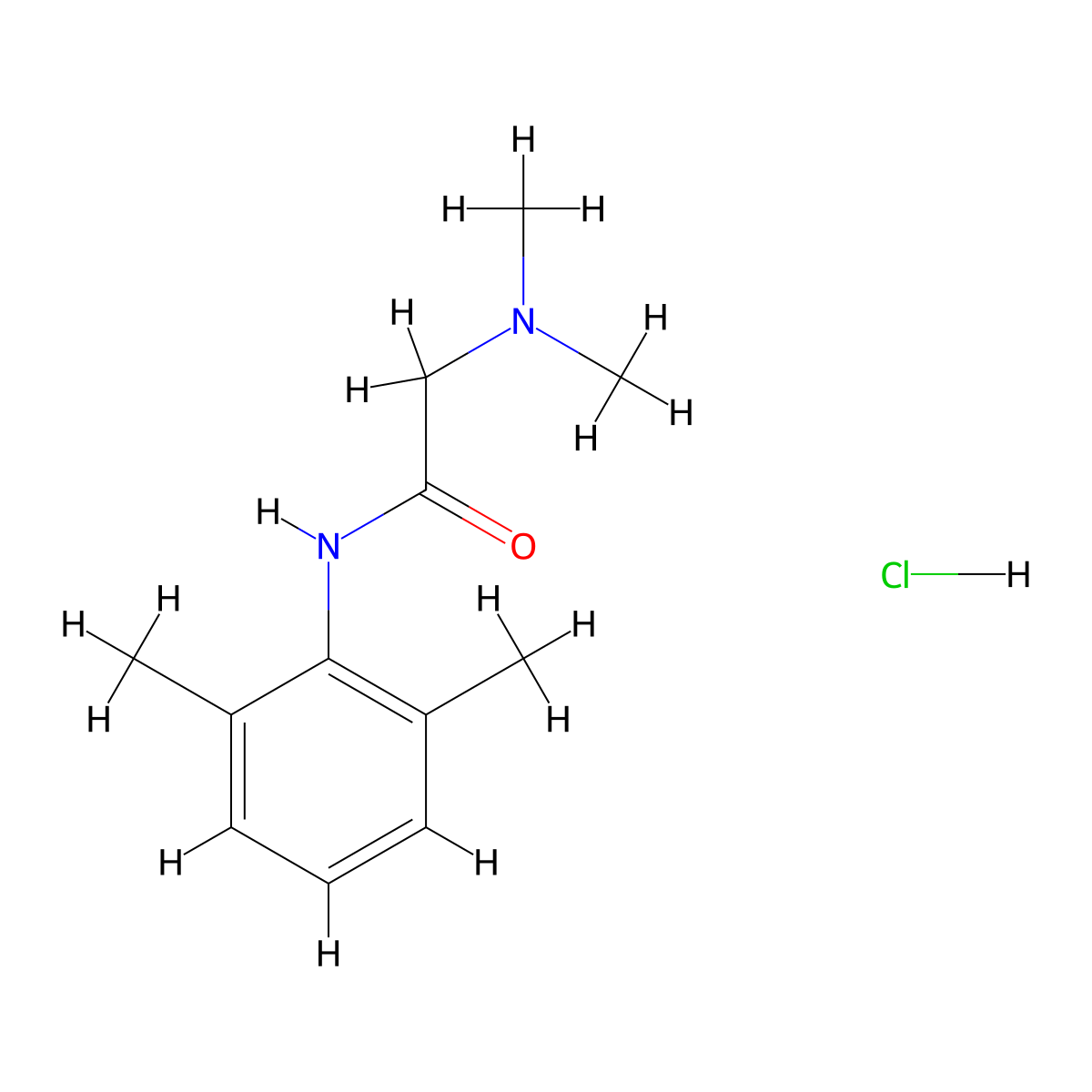 2-(Dimethylamino)-N-(2,6-dimethylphenyl)acetamide hydrochloride molecular structure, CAS 31785-64-5