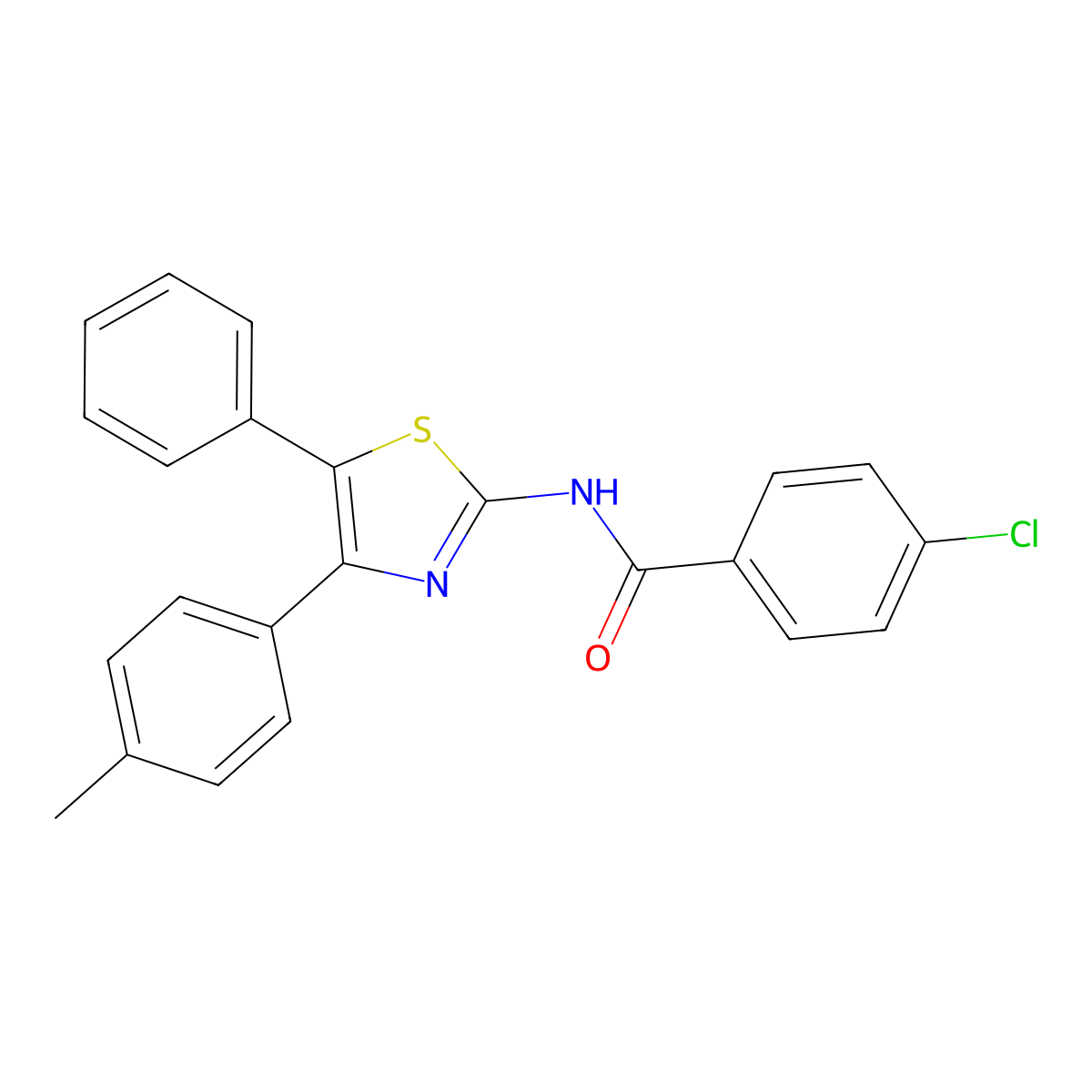 4-chloro-N-[4-(4-methylphenyl)-5-phenyl-1,3-thiazol-2-yl]benzamide molecular structure, CAS 317853-87-5