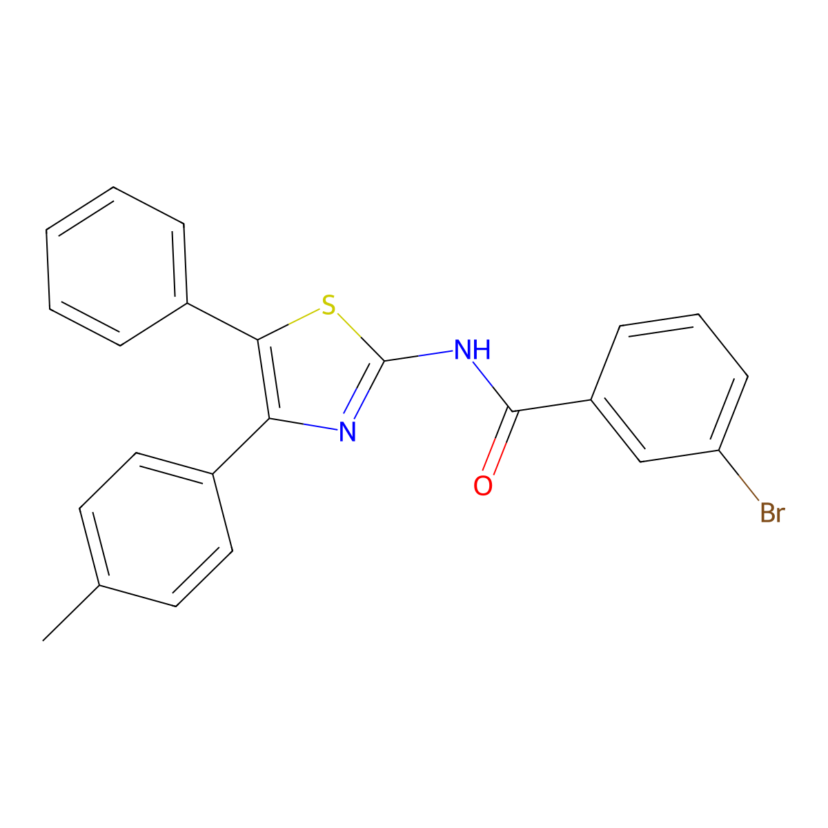 3-bromo-N-[4-(4-methylphenyl)-5-phenyl-1,3-thiazol-2-yl]benzamide molecular structure, CAS 317853-88-6