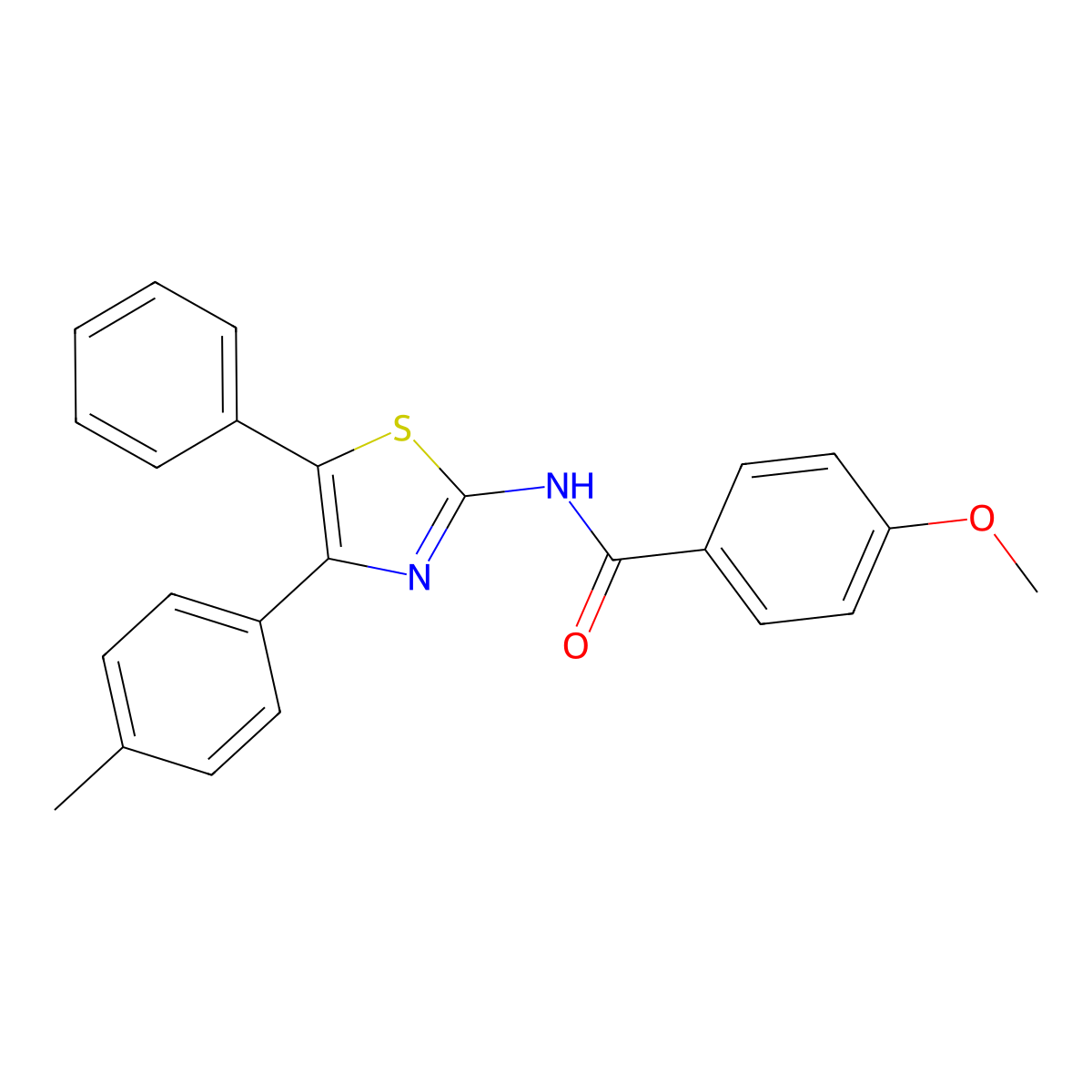 4-methoxy-N-[4-(4-methylphenyl)-5-phenyl-1,3-thiazol-2-yl]benzamide molecular structure, CAS 317853-89-7