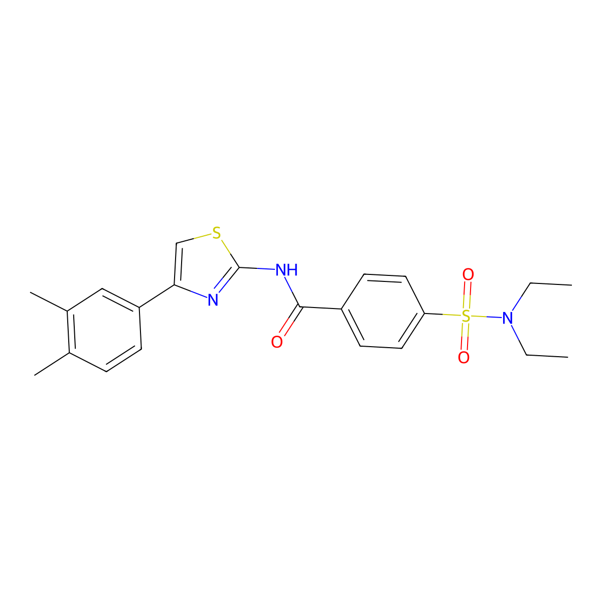 4-(diethylsulfamoyl)-N-[4-(3,4-dimethylphenyl)-1,3-thiazol-2-yl]benzamide molecular structure, CAS 317853-92-2