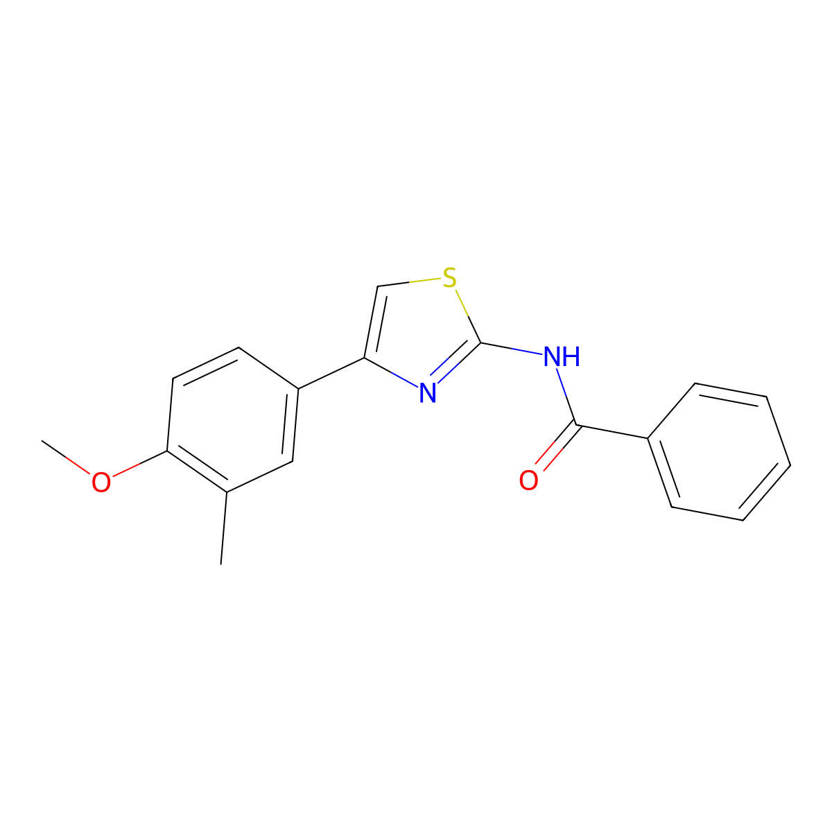 N-[4-(4-methoxy-3-methylphenyl)-1,3-thiazol-2-yl]benzamide molecular structure, CAS 317853-95-5