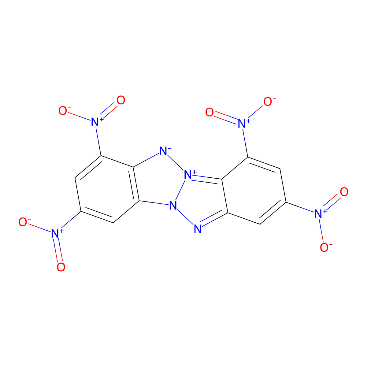 2,4,7,9-Tetranitro-5,6-dihydrobenzotriazolo[2,1-a]benzotriazole molecular structure, CAS 317854-28-7