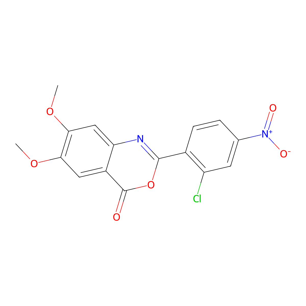 2-(2-Chloro-4-nitrophenyl)-6,7-dimethoxy-3,1-benzoxazin-4-one molecular structure, CAS 317854-38-9
