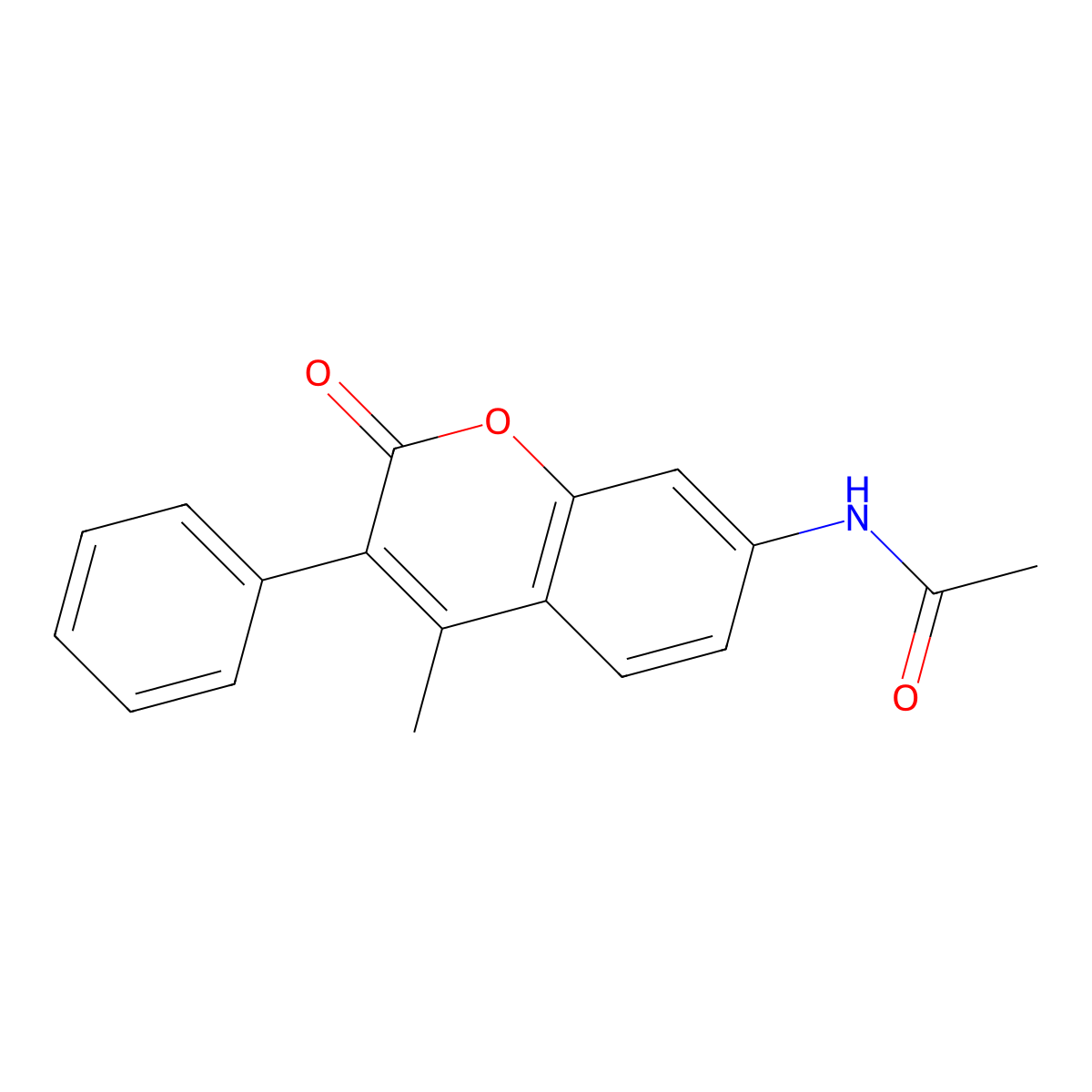 N-(4-methyl-2-oxo-3-phenyl-2H-chromen-7-yl)acetamide molecular structure, CAS 31787-00-5