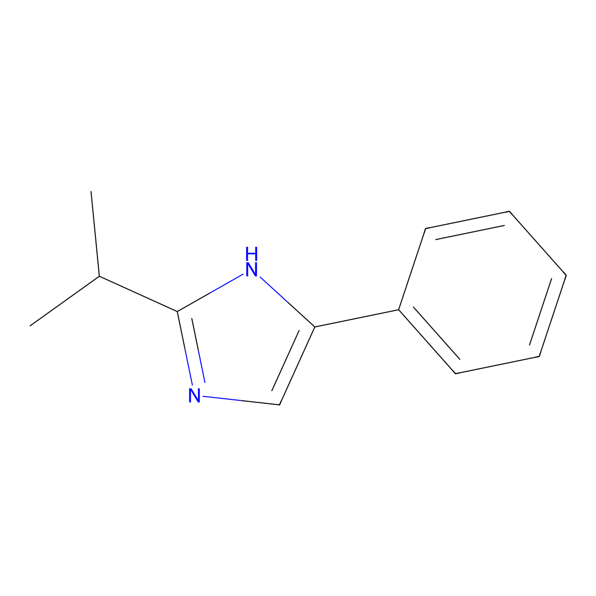 2-isopropyl-4-phenyl-1H-imidazole molecular structure, CAS 31787-73-2