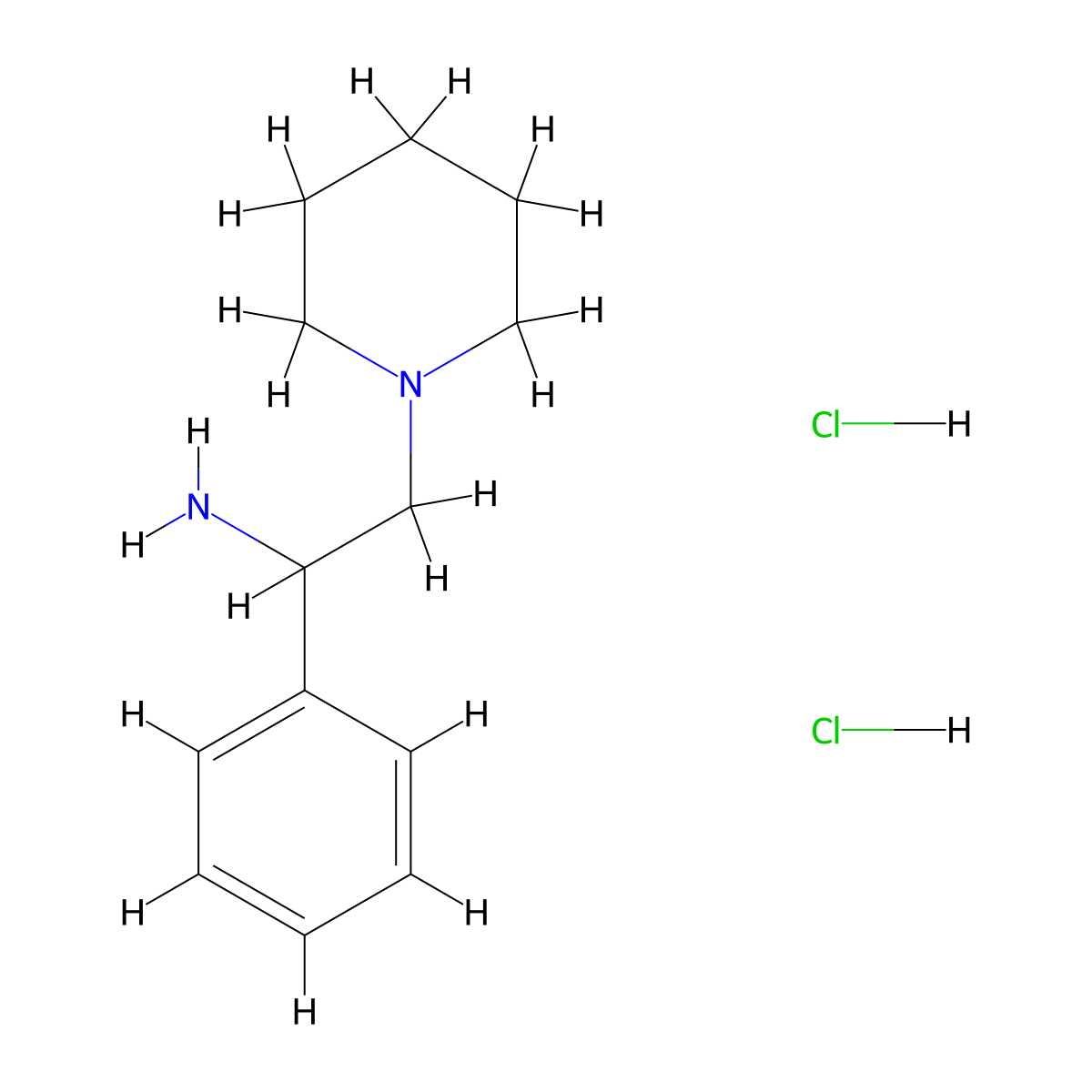a-Phenyl-1-piperidineethanamine 2HCl molecular structure, CAS 31788-81-5