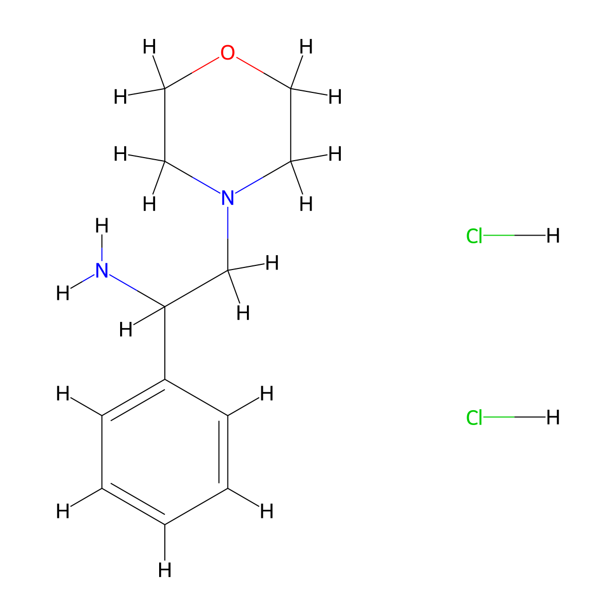 (2-Morpholin-4-yl-1-phenylethyl)amine dihydrochloride molecular structure, CAS 31788-82-6
