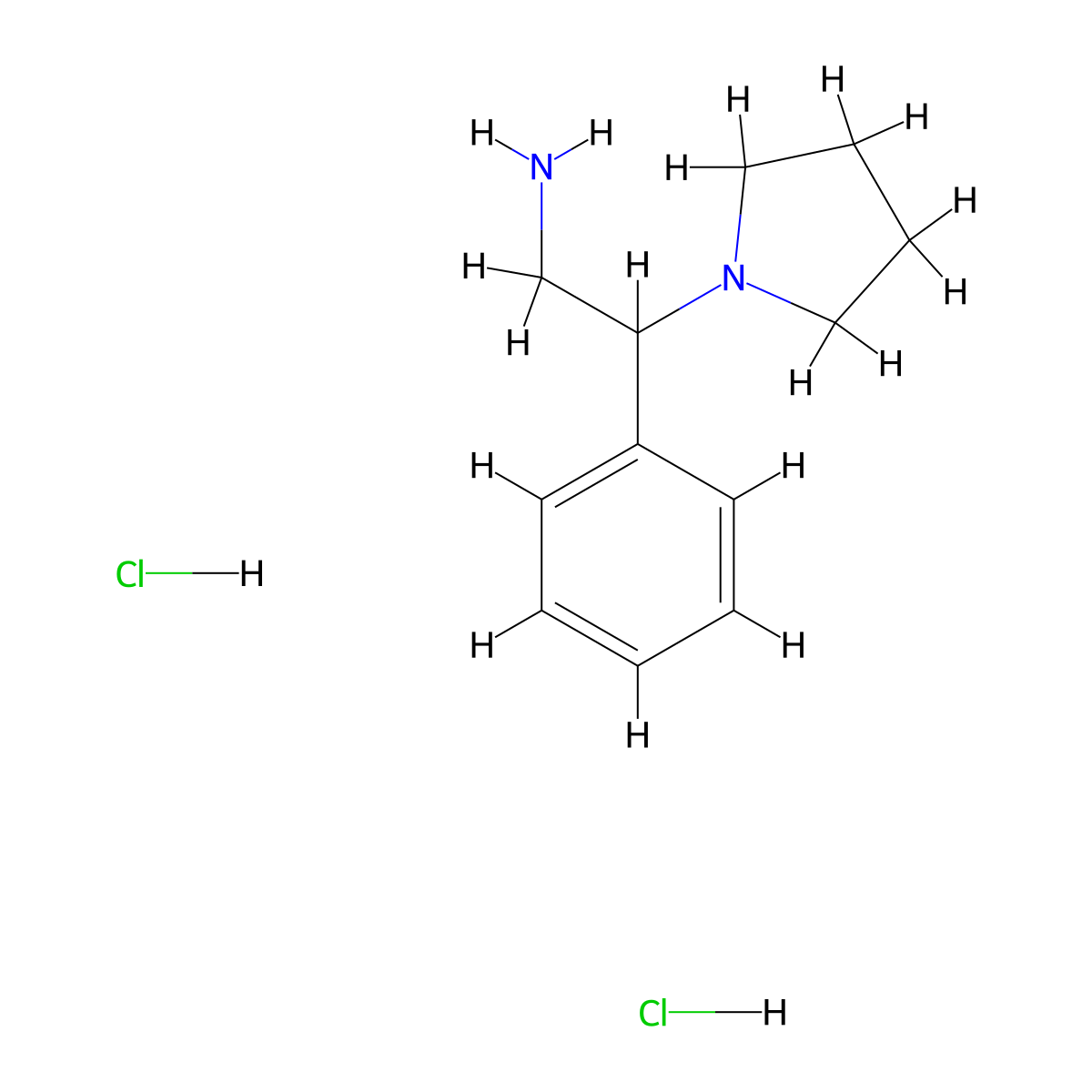 2-Phenyl-2-pyrrolidinylethylamine 2hcl molecular structure, CAS 31788-96-2
