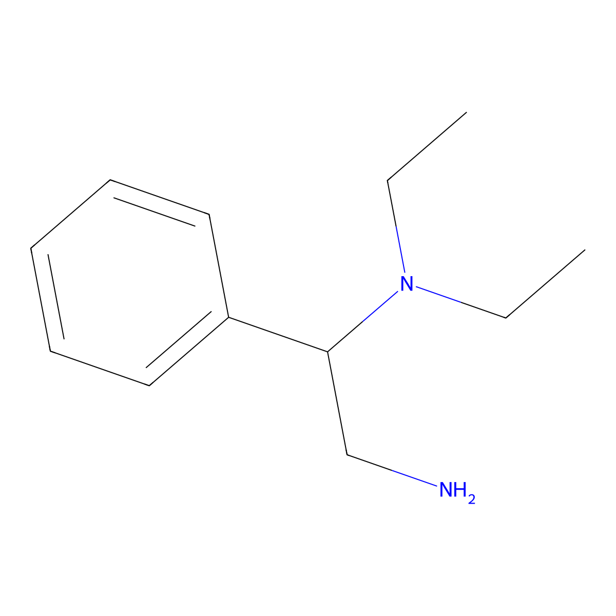 (2-Amino-1-phenylethyl)diethylamine molecular structure, CAS 31788-97-3