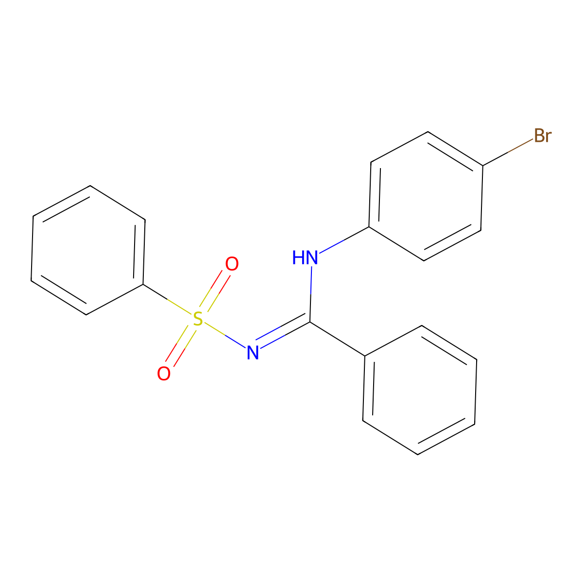 N'-(benzenesulfonyl)-N-(4-bromophenyl)benzenecarboximidamide molecular structure, CAS 31789-42-1