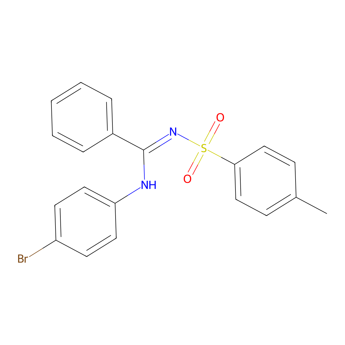 N-(4-bromophenyl)-N'-tosylbenzimidamide molecular structure, CAS 31789-43-2