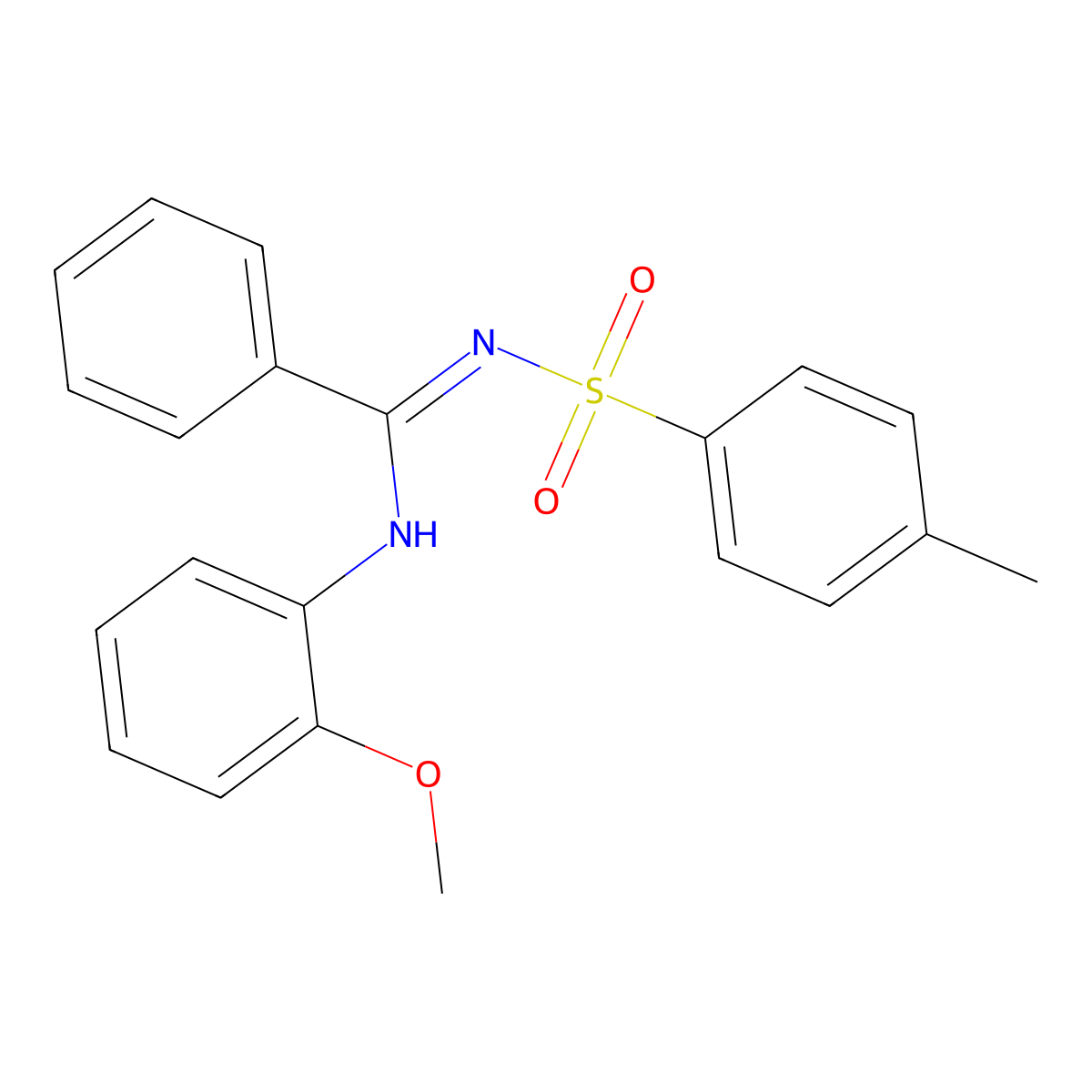 N-(2-methoxyphenyl)-N'-(4-methylphenyl)sulfonylbenzenecarboximidamide molecular structure, CAS 31789-72-7